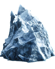 Fototapeta premium Huge blue iceberg isolated on transparent background
