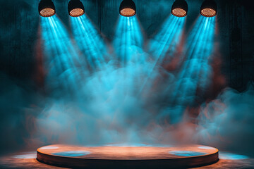 Modern dance stage light background with spotlight 