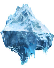 Obraz premium Huge blue iceberg isolated on transparent background