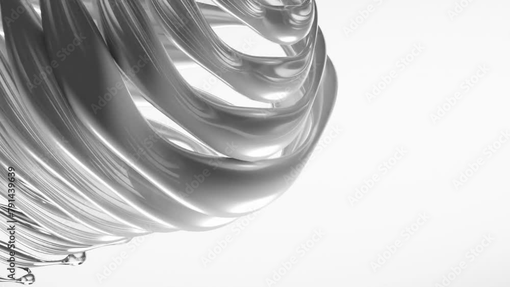 Aufkleber grey abstract ink on surface seamless loop swirl spinning on white background