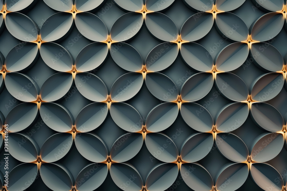 Poster Sophisticated abstract 3d pattern. Japanese and Scandinavian style. Background image. Created with Generative AI technology.