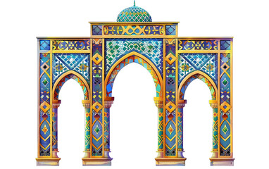 Traditional Archway Design Elegance Isolated On Transparent Background PNG.