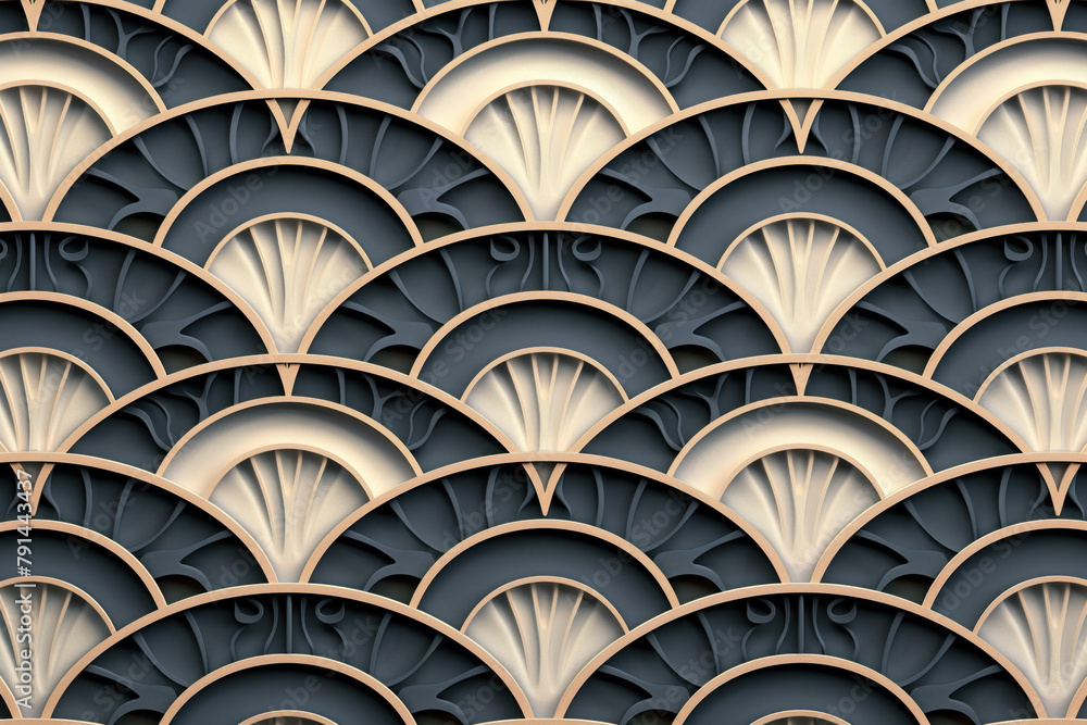 Poster sophisticated abstract 3d pattern. japanese and scandinavian style. art deco. background image. crea