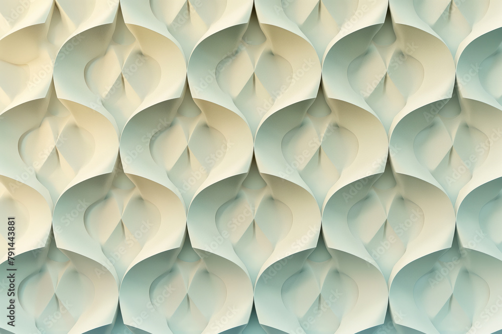 Poster Sophisticated abstract 3d pattern. Japanese and Scandinavian style. Background image. Created with Generative AI technology.