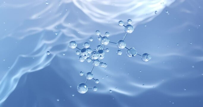 Glutathione rotating molecular structure, 3d model of molecule, antioxidant, looped video