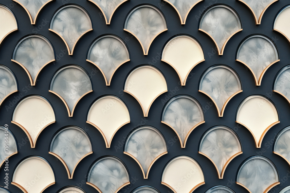 Poster sophisticated abstract 3d pattern. japanese and scandinavian style. art deco. background image. crea