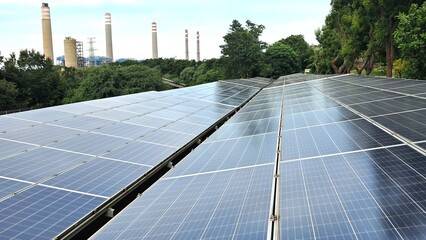 Display of solar panels in the afternoon towards Indonesia GO Green