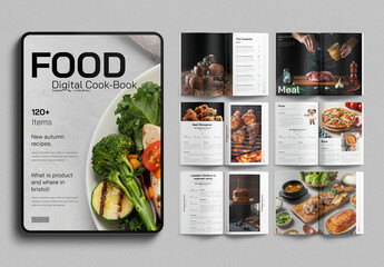 Digital Cookbook Template Recipe book Layout - obrazy, fototapety, plakaty