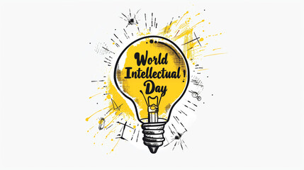 World intellectual day concept with light bulb