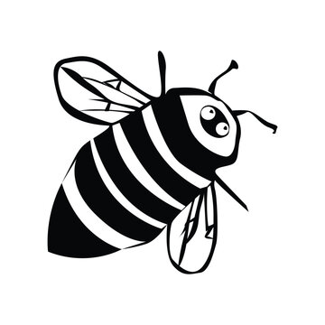 bumble bee Cartoon Illustration Animal Nature Icon Concept Isolated Premium style