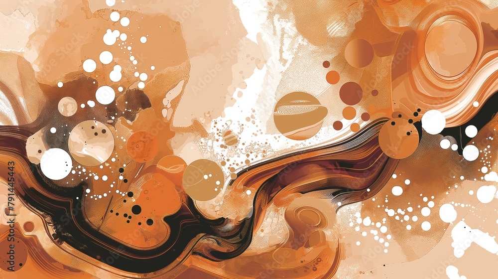Poster a seamless pattern with abstract brown wave.
