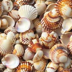 Seashells Seamless Patterns Background