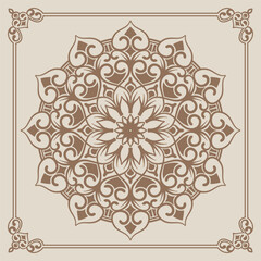 mandala ornament, round decorative design