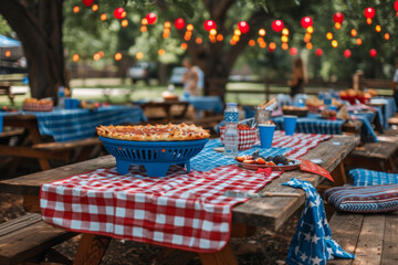 4th of July concept - setting for a family bbq