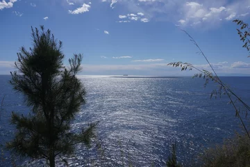  Vista sul panorama della città di mare, montagne orizzonte, Portofino  © FT