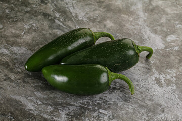 Raw green Mexican jalapeno pepper