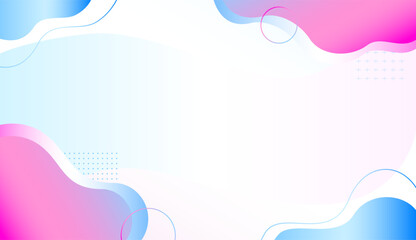 Abstract background with blue and pink liquid wavy shapes. Futuristic banner for poster, cover, brochure, website.