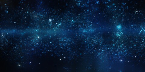 Blue glitter texture background with dark shadows, glowing stars, and subtle sparkles with copy space for photo text or product, blank empty copyspace 