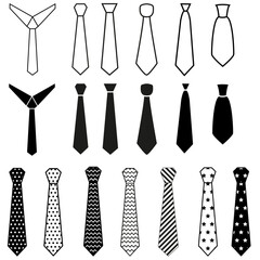 Tie icon vector set. Necktie illustration sign collection. Cravat symbol or logo.