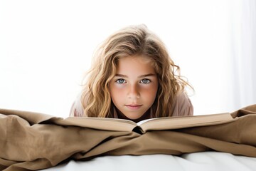 girl reading a book intently Showing a desire for knowledge