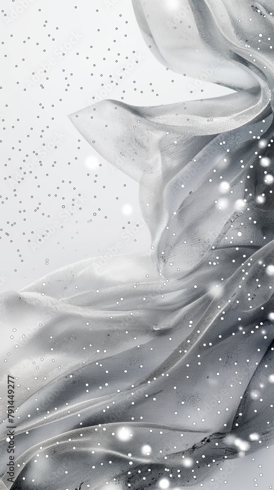 Poster a vertical image of a silver background with a lot of sparkles.