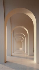 A Vertical Image Of A Modern Minimalist Living Room with Arch Wall Decor.