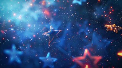 Defocused magic stars background with beautiful bokeh