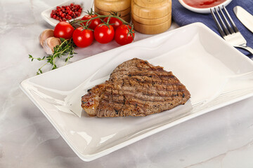 Grilled marble beef steak with sauce