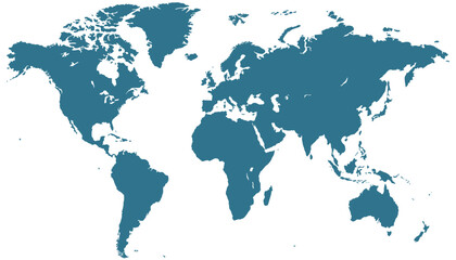 Obraz premium World map. Modern color vector map. Silhouette map 
