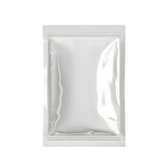 Snack food pack. Plastic bag and foil pouch sachet mockup isolated on transparent background