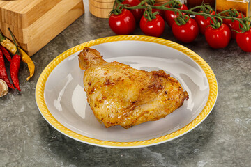 Roasted chicken leg with spices
