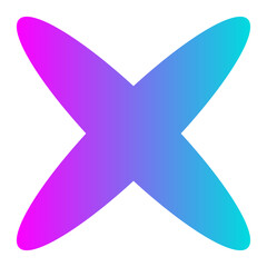Y2K symbol. gradient shapes icon.