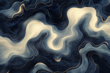 An abstract pattern of fluid lines and shapes