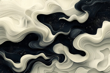 An abstract pattern of fluid lines and shapes