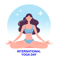 Obraz premium Yoga Day Greeting Card Design