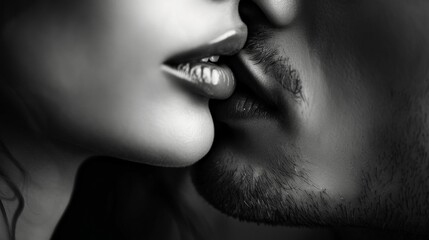 A deep passionate kiss conveying a world of emotion without uttering a word. .