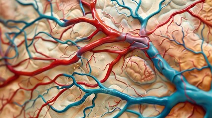 Obraz premium Like a map of life the Dance of Veins and Arteries showcases the bodys lifelines delivering oxygen and removing waste. .