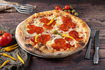 pizza on a table