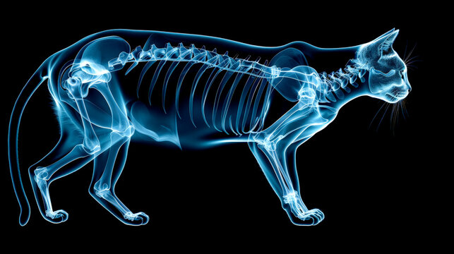 Feline Elegance Captured in Striking X-Ray Vision Illustration