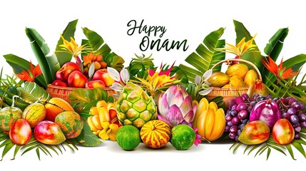 vector illustration of onam. Kerala Onam Greeting Card. illustration