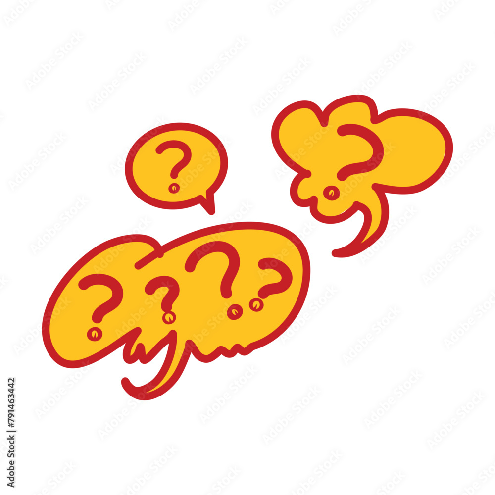 Poster question mark and speech bubble. illustration of question mark and speech bubbles. question speech b