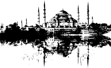 Fototapeta premium Skyline of Istanbul Buildings, Minimalist Elegance