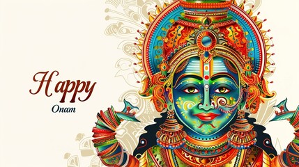 Obraz premium vector illustration of onam. Kerala Onam Greeting Card. illustration