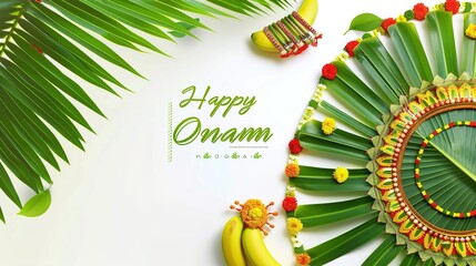 vector illustration of onam. Kerala Onam Greeting Card. illustration