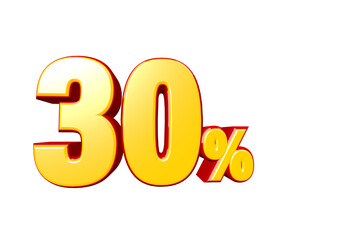 30% percent off discount 3d text png