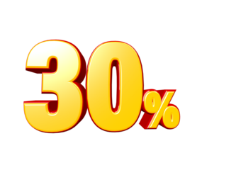 30% percent off discount 3d text png