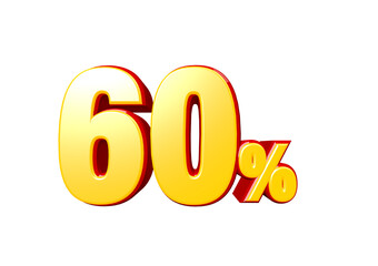 60 percent off discount 3d text png