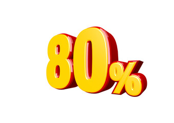 80 percent off discount 3d text