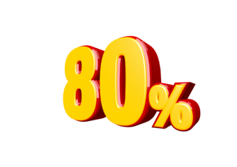 80 percent off discount 3d text