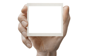 polaroid card blank in a hand on the png backgrounds.polaroid card blank in a hand on the png...